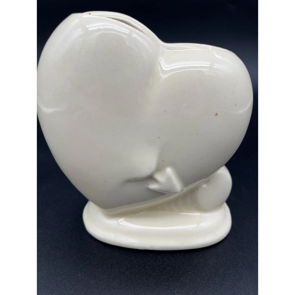 Heart Shaped Vase: 1950s Style, Cupid's Arrow Pottery – Vintage Home Decor
